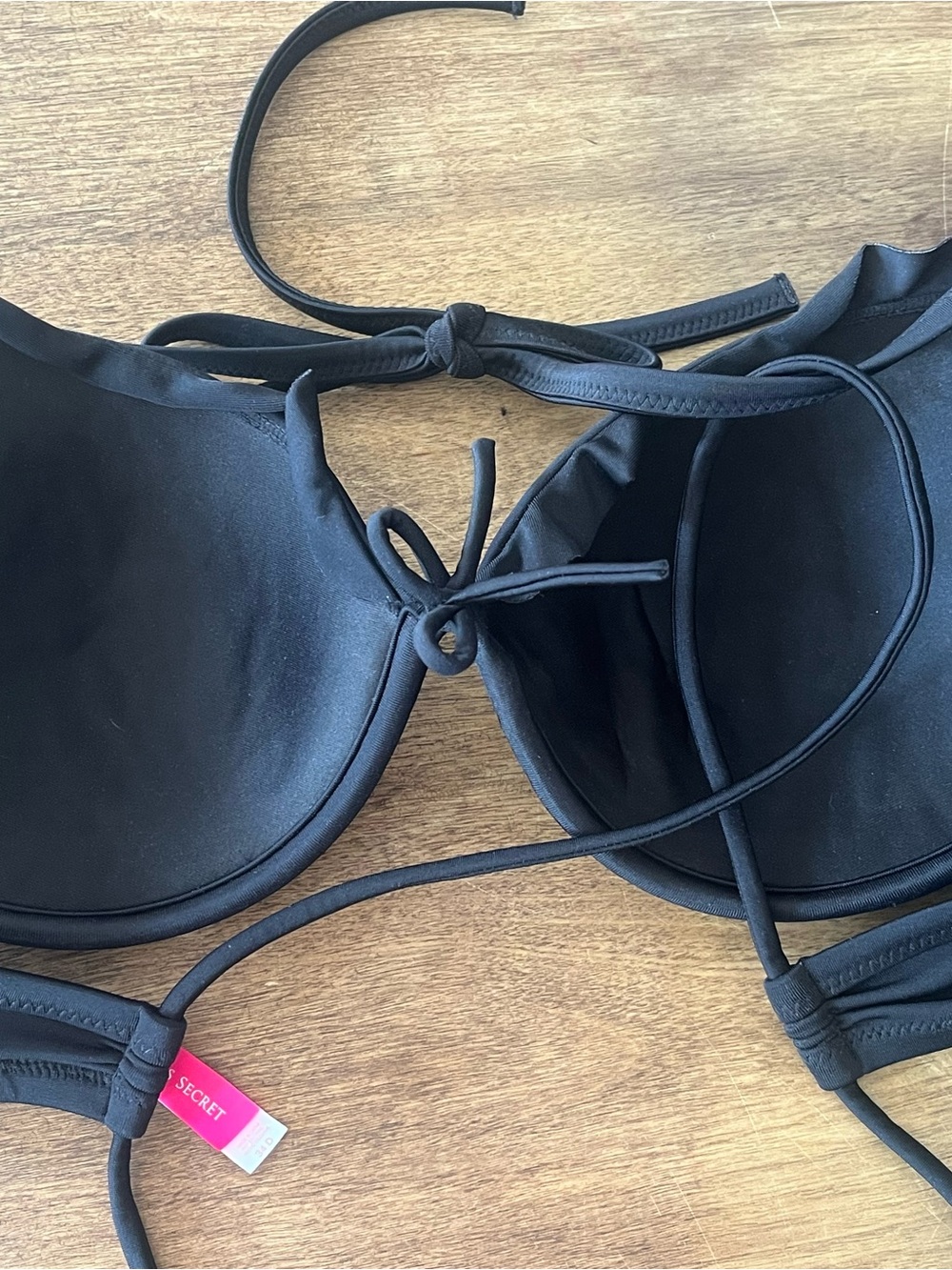 Victoria's Secret Black Tie-Side Push-Up Bikini Set - 34D / Medium - Picture 5 of 6